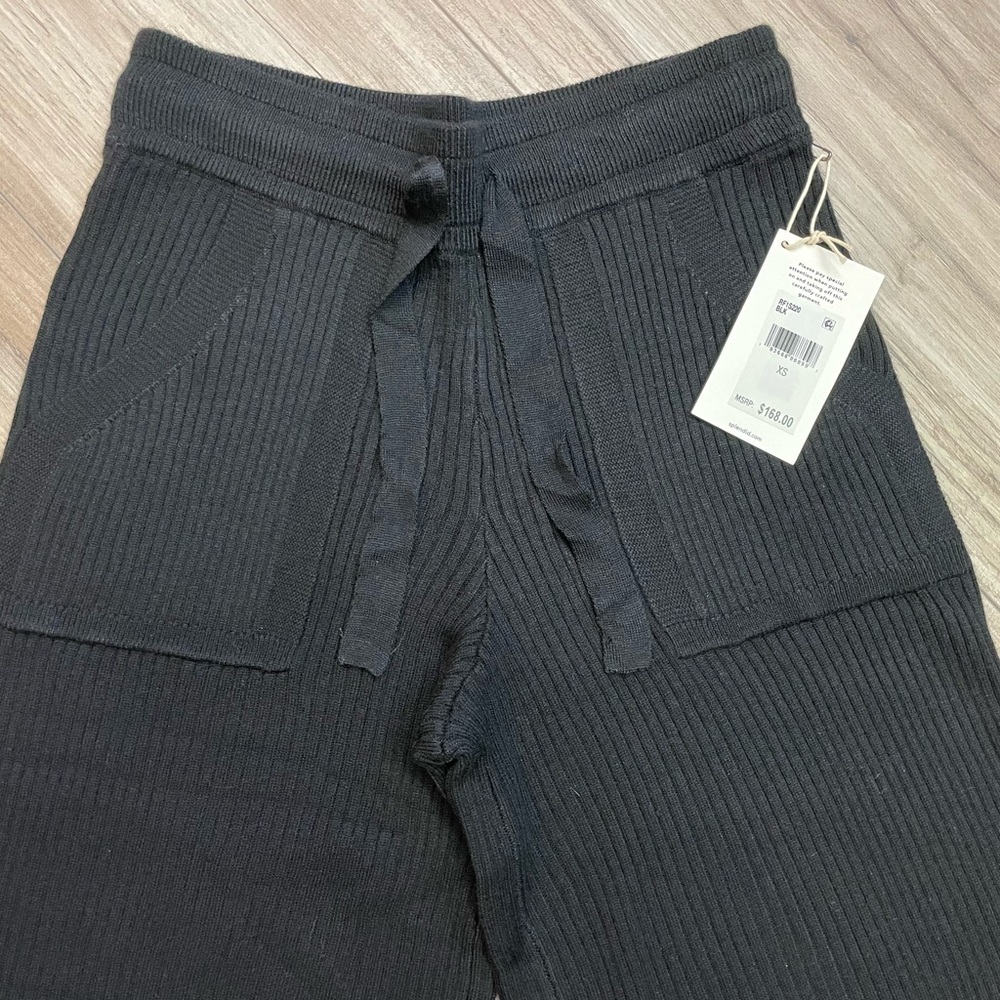 Splendid Georgie Ribbed Wide Leg Crop Sweater Pants NWT - Picture 7 of 16